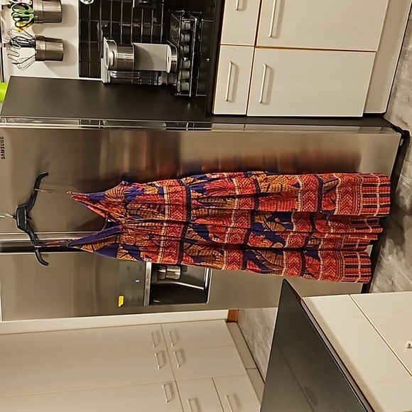 💕FARM RIO💕 Blue Forest Mosaic Sleeveless Maxi Dress ~ Large NWT - Picture 12 of 17